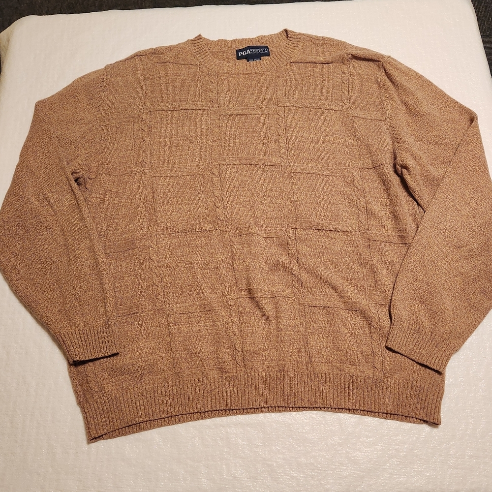 PGA Tour vintage men's brown sweater. Size XL